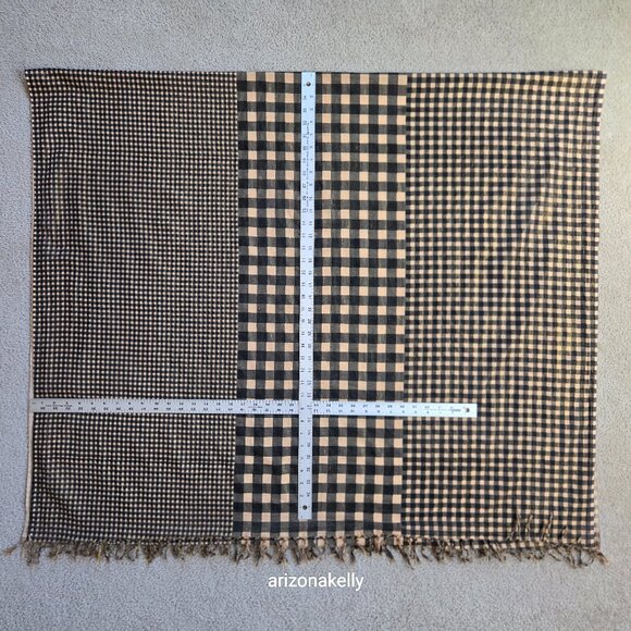 Nicholas K Accessories - Nicholas K HUGE Distressed Cotton Scarf Black & Tan With Gold Thread